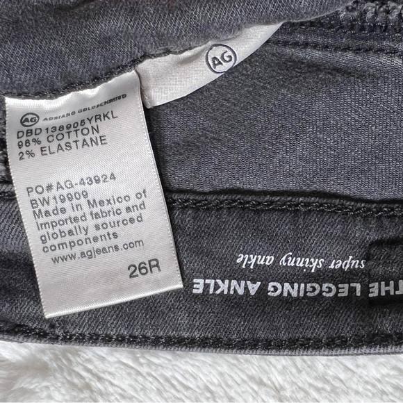 AG Adriano Goldschmied Distressed Gray Super Skinny Ankle Jeans - Picture 10 of 12